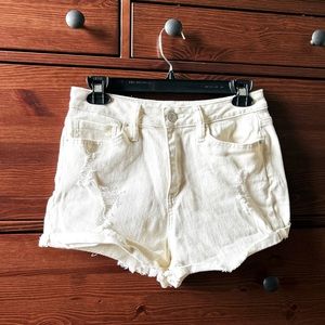 Cream color dream jean shorts